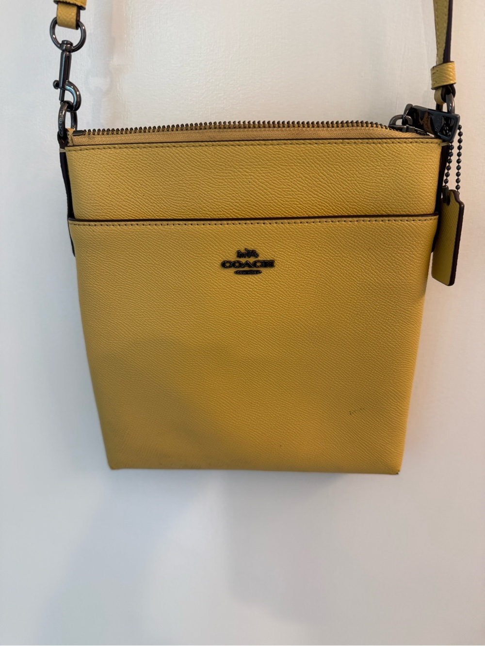 Coach Yellow Pebbled Leather Crossbody